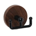 thumbnail image 1 of Zeyigg Suction Cup Dual Hooks, No-Drill No-Damage Wood Grain Round Disc Wall Hanger for Bathroom, Shower, Kitchen Hanging Towels Robes,A, 1 of 5
