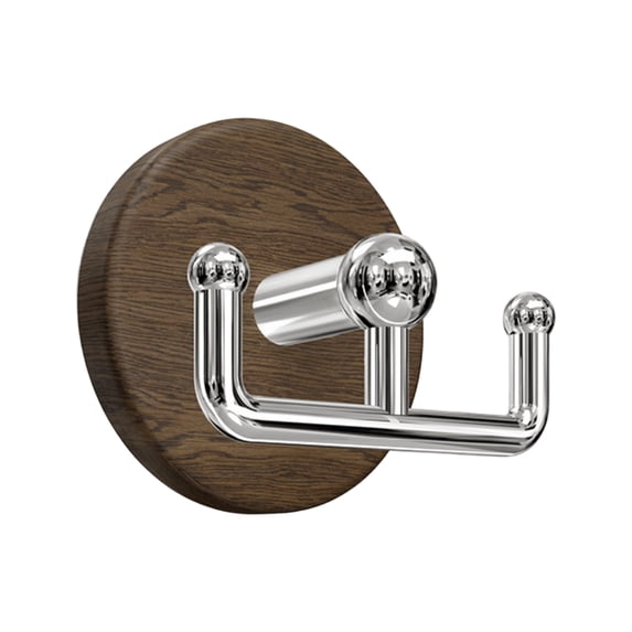 Zeyigg Suction Cup Dual Hooks, No-Drill No-Damage Wood Grain Round Disc Wall Hanger for Bathroom, Shower, Kitchen Hanging Towels Robes,C