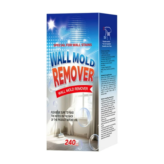 Zeyigg Wall Stain & Mold Remover Spray (8 fl oz), Effective Cleaner for Painted Walls Tile Grout Bathroom Kitchen, Removes Mildew Dirt Dust & Grease,B