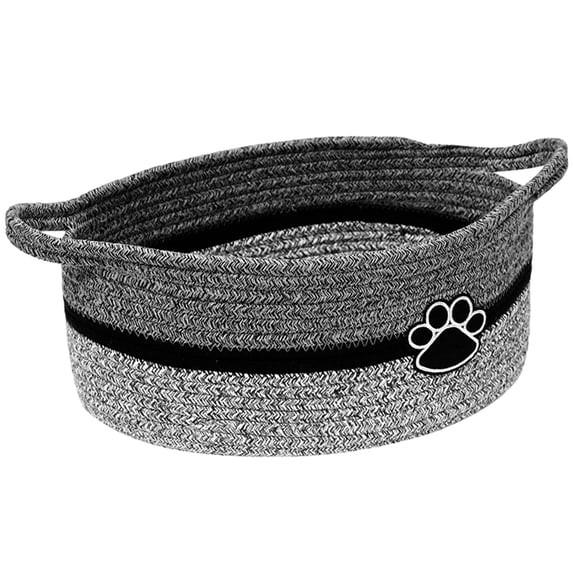 Zeyigg Woven Pet Storage Basket with Portable Handle, Large Capacity Cotton Rope Basket for Dog Toys Snacks Beds Leashes ,C