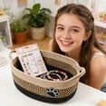 thumbnail image 1 of Zeyigg Woven Pet Storage Basket with Portable Handle, Large Capacity Cotton Rope Basket for Dog Toys Snacks Beds Leashes&nbsp;,D, 1 of 4