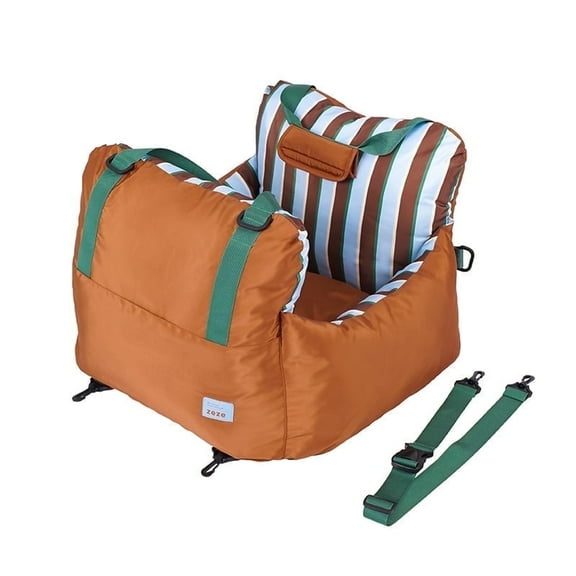Zeze Portable Striped Pet Car Seat & Sofa Bed – Washable Travel Nest for Small Dogs & Cats