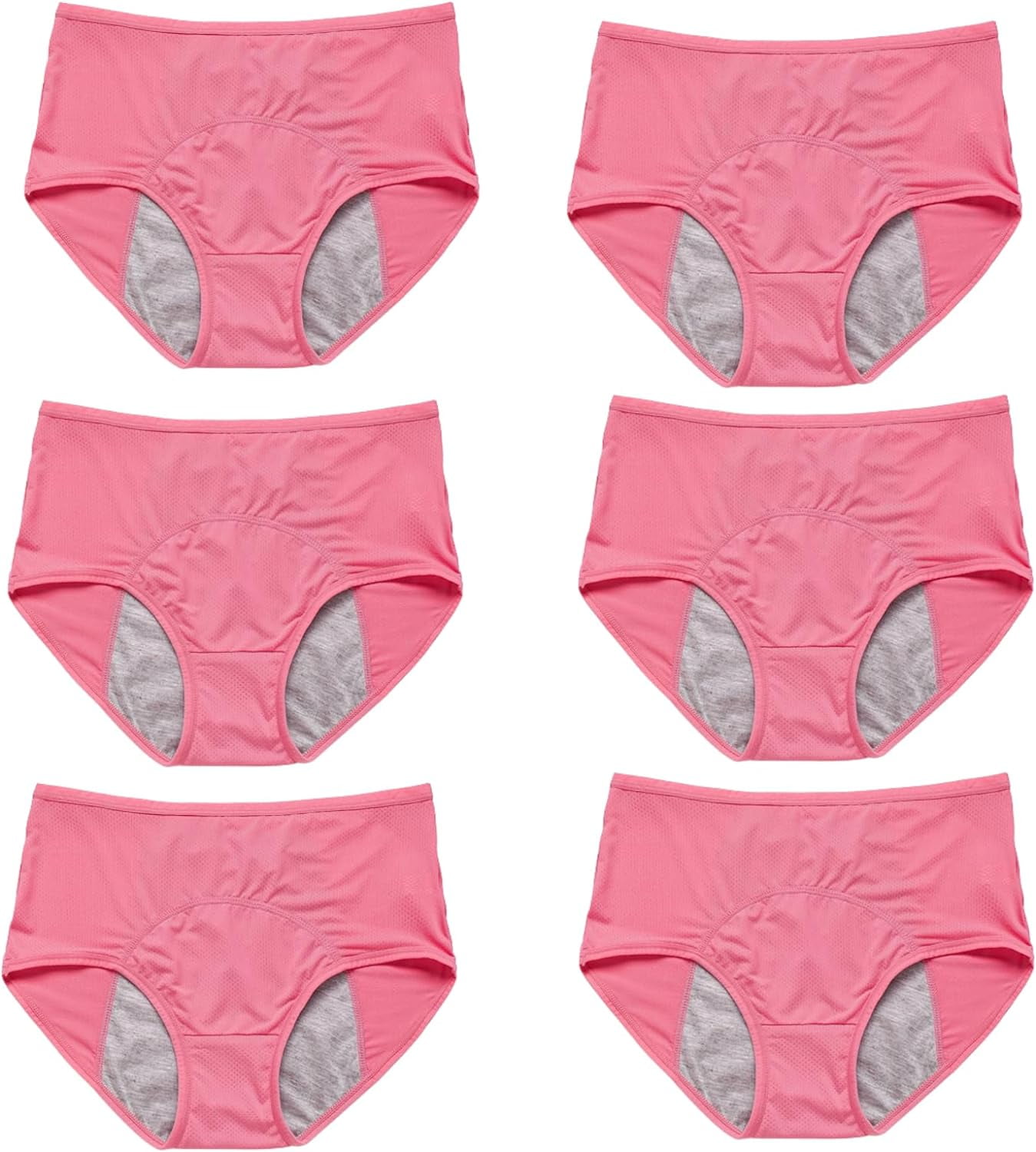 Zezzo 6Pack 2024 New Upgrade High Waist Leak Proof Panties Plus Size Underwear For Women