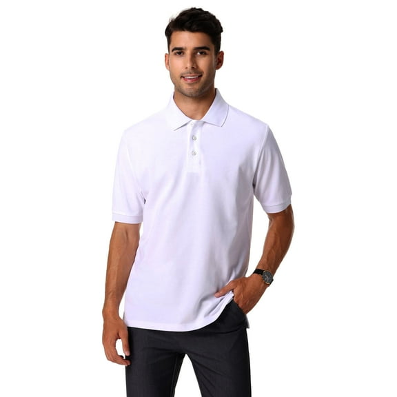 Zfeel- 7701 Luxe Touch 100% Cotton Polos Shirt For Adult Men | 6 oz | Color: White | Size: M