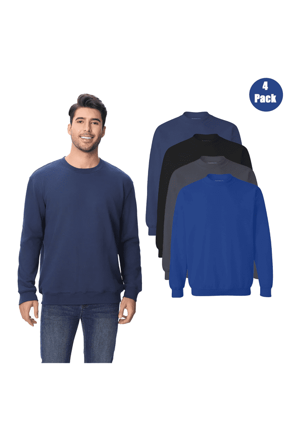 Bulk Casual Sweatshirt, Soft, Cozy Durable Fleece Pullover, Mix Color, Pack of 4, 3XL