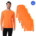 thumbnail image 1 of Zfeel Hi-Vis Long Sleeve Safety Shirt, Men's Durable Safety Workwear, Neon Orange, Pack 6, 4XL, 1 of 5