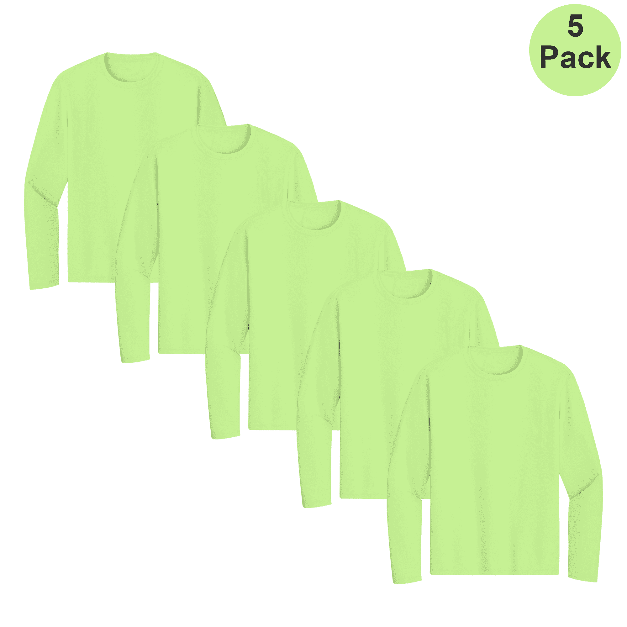 Zfeel Hi-Vis Pure Dry Fit Men's Poly Shirt 5 pack Long Sleeve