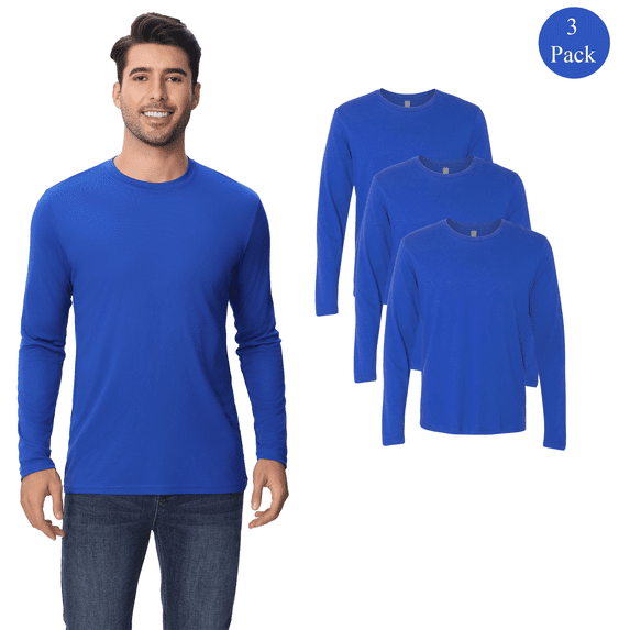 Zfeel High Performance Pure Dry Fit Poly Long Sleeves Royel T-Shirt, Pack of 3, Size S