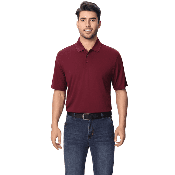 Zfeel High Performance Pure Dry Fit Poly Polos T-shirt for Men Short Sleeve Maroon Color Casual Tee 6 oz 100% Polyester Pure Poly Collared Shirt, Size-4XL