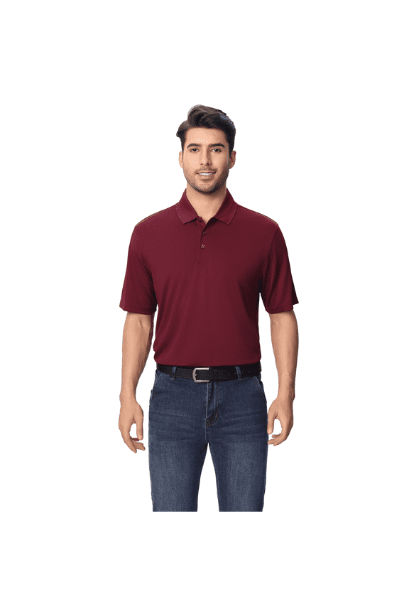 High Performance Pure Dry Fit Poly Polos T-shirt for Men Short Sleeve Maroon Color Casual Tee 6 oz 100% Polyester Pure Poly Collared Shirt, Size-S