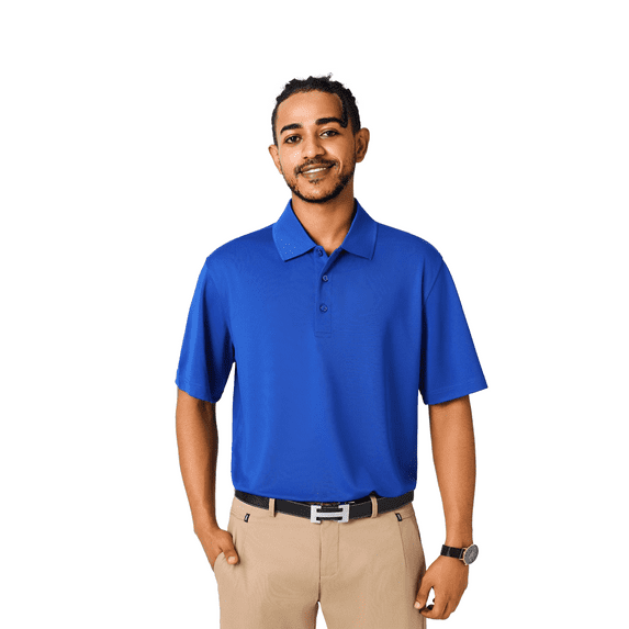 Zfeel Men’s Dry Fit Performance Polo Shirt, Pure Polyester Moisture Wicking Casual Polo Shirt, Royal, M