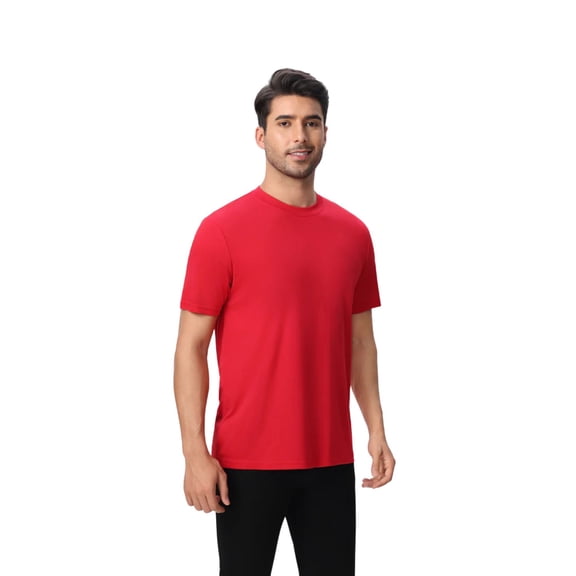 Zfeel High Performance Pure Dry Fit Poly Shirt 100% Polyster Crewneck Tee Shirts for Men (Red, 4XL)