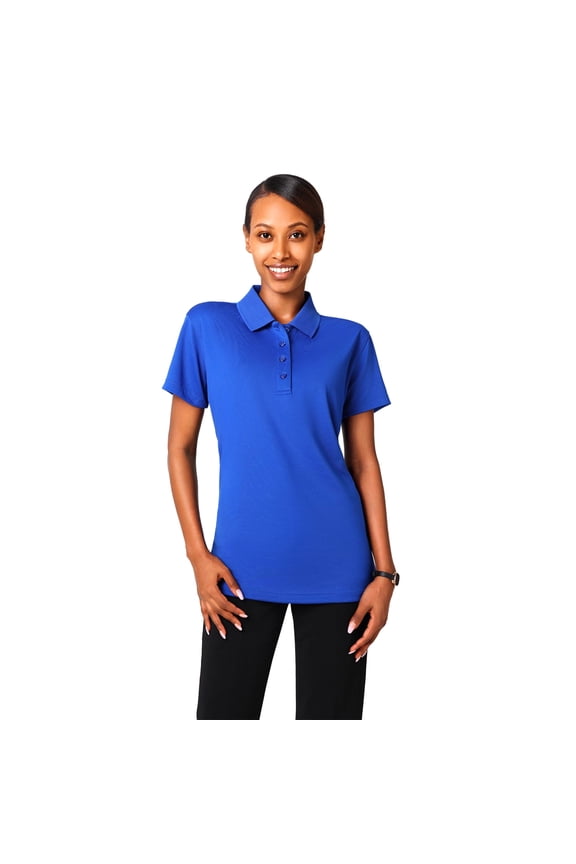 -High Performance Pure Poly Polo Collar T-shirt For Women, 6 oz, 100% Polyester Luxe Touch tee , Color-Sport Royal, (Size- XL)