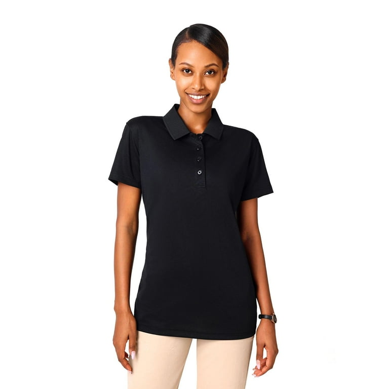 Zfeel Polo Collared Shirts for Women Lightweight Polyester Tee 6oz Short Sleeve Dry Fit Polo T Shirt Black XL Women s