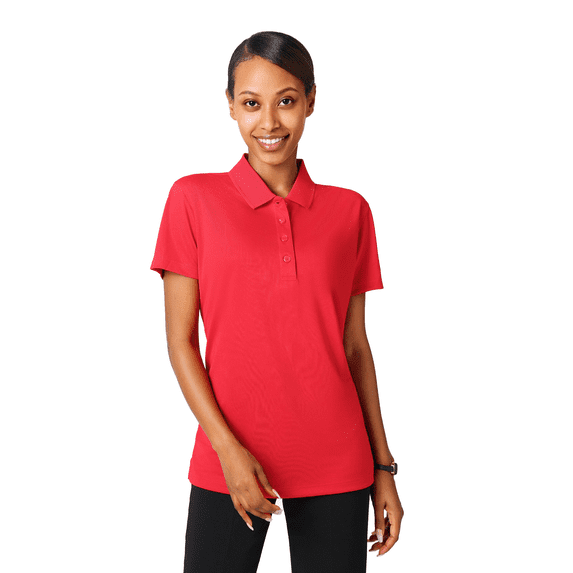 Zfeel High Performance Women's Pure Polo, Dry Fit Poly Red Polo Shirt Size- M