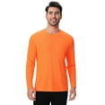thumbnail image 1 of Zfeel High Visibility Long Sleeve Work T-Shirt for Men, Hi Vis Work Safety Shirts 100% Polyester Dry Fit Crew Neck Tee Safety Neon Orange Color, L Size, 1 of 5