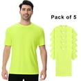 thumbnail image 1 of Zfeel High Visibility Safety T-Shirt, Pure Dry Fit Hi Vis Work Shirts | Safety Neon Green 5.1 oz 100% Polyester Crew Neck Tee, Size 2XL, Pack of 5, 1 of 5