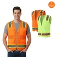 thumbnail image 1 of Zfeel High Visibility Safety Vest for Men, 2 Pack Mix Color Polyester Made Vest, 4XL, 1 of 5