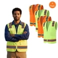 thumbnail image 1 of Zfeel High Visibility Safety Vest for Men, 4 Pack Assorted Color Multi Pocket Vest, 4XL, 1 of 5