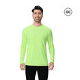 thumbnail image 1 of Zfeel High Visibility Safety Work T-Shirt, Men Pure Dry Fit Hi Vis Long Sleeve Safety Tee Shirt Neon Green S, 1 of 6