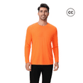 thumbnail image 1 of Zfeel High Visibility Safety Work T-Shirt CC55, Men Pure Dry Fit Hi Vis Long Sleeve Safety Tee Shirt Neon Orange 2XL, 1 of 6