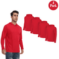 thumbnail image 1 of Zfeel Hooded Men's Shirt, Durable 100% Polyester Long Sleeve Hoodie for Workout, 4 Pack, Red, M, 1 of 6