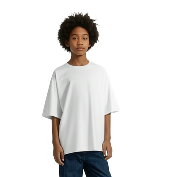 Zfeel Kids Breathable Moisture-Wicking T-Shirt, Comfortable Short Sleeve Casual Tee, White, XS