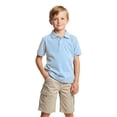 thumbnail image 1 of Zfeel Kids Polo, Soft Cotton-Poly Pique, Uniform Top for Boys & Girls, Light Blue, L, 1 of 5