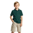 thumbnail image 1 of Zfeel Kids Short Sleeve Polo Shirt, Button Closure Comfort Fabric Dailywear Tee, Forest Green, L, 1 of 5
