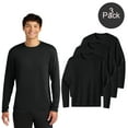 thumbnail image 1 of Zfeel Long Sleeve Dry Fit Shirts for Men, Moisture-Wicking Crewneck Black Poly Tee, 3 Pack, S, 1 of 5