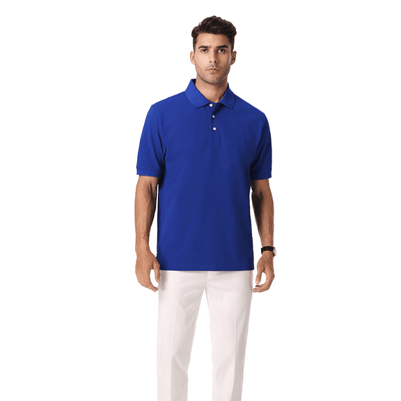 Zfeel Luxe Touch Men's Polo Shirt, 100% Cotton Plain Polo Shirt with Comfort & Style, Sport Royal, 5XL