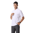 thumbnail image 1 of Zfeel Luxe Touch Men's Polo Shirt, 100% Cotton Plain Polo Shirt with Comfort & Style, White, XL, 1 of 5