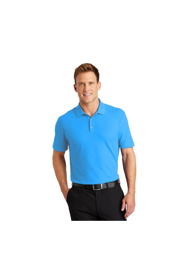 Men High Performance Pure Dry Fit Poly Polos, Comfortable Short Sleeve Shirt, Electric Blue, 3XL