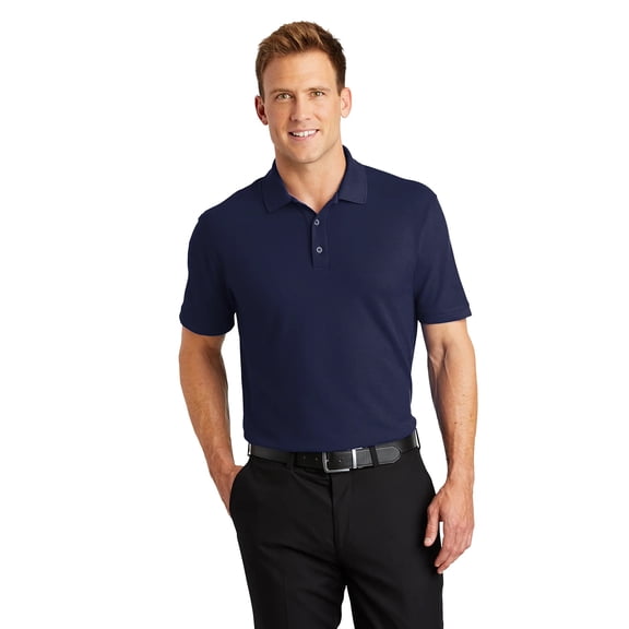 Zfeel Men High Performance Pure Dry Fit Poly Polos, Comfortable Short Sleeve Shirt, Navy, XL