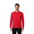 thumbnail image 1 of Zfeel Men Long Sleeve Poly T-Shirt, Pure Dry Fit High Performance Crewneck Tee, Red, L, 1 of 6