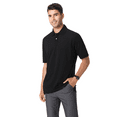 thumbnail image 1 of Zfeel Men's Casual Polo Shirt, 60/40 Cotton/Poly Blend, Short Sleeve Pique Knit with Collar, Black, 2XL, 1 of 5