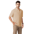 thumbnail image 1 of Zfeel Men’s Cotton Polo Shirt, Comfortable, Short Sleeve Casual Polo Tee, Greige, 1-Pack, M, 1 of 6