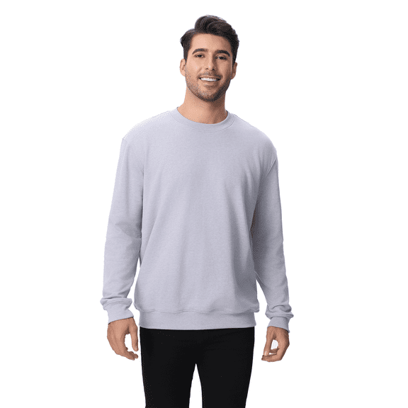Zfeel Men's Crewneck Sweatshirt, Long Sleeve Cotton and Poly Blend Pullover Fleece, Charcoal, XL