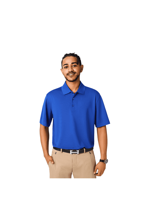 Men’s Dry Fit Performance Polo Shirt, Pure Polyester Moisture Wicking Casual Polo Shirt, Royal, M
