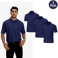 thumbnail image 1 of Zfeel Men’s Dry Fit Poly Polo Shirt, High Performance, Short Sleeve, Polyester, Navy, S, 3 Pack, 1 of 6