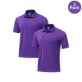 thumbnail image 1 of Zfeel Men’s Dry Fit Poly Polo, Short Sleeve UV Protection Shirt, Purple Color, Size L, 2 Pack, 1 of 6