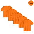 thumbnail image 1 of Zfeel Men's Hi-Vis Pure Dry Fit Poly Shirt, Durable Crew Neck Tee, Safety Neon Orange, 5-Pack, 3XL, 1 of 7