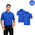 thumbnail image 1 of Zfeel Men's High Performance Poly Polo Shirt, Short Sleeve Collared Pure Dry Fit , Royal, L, 2 Pack, 1 of 6