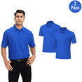 thumbnail image 1 of Zfeel Men's High Performance Poly Polo Shirt, Short Sleeve Collared Pure Dry Fit , Royal, XL, 2 Pack, 1 of 6