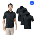thumbnail image 1 of Zfeel Men's Mesh Collared Poly Short Sleeve Polo T-Shirt, Comfortable Black Tee, Pack of 3, 4XL, 1 of 5