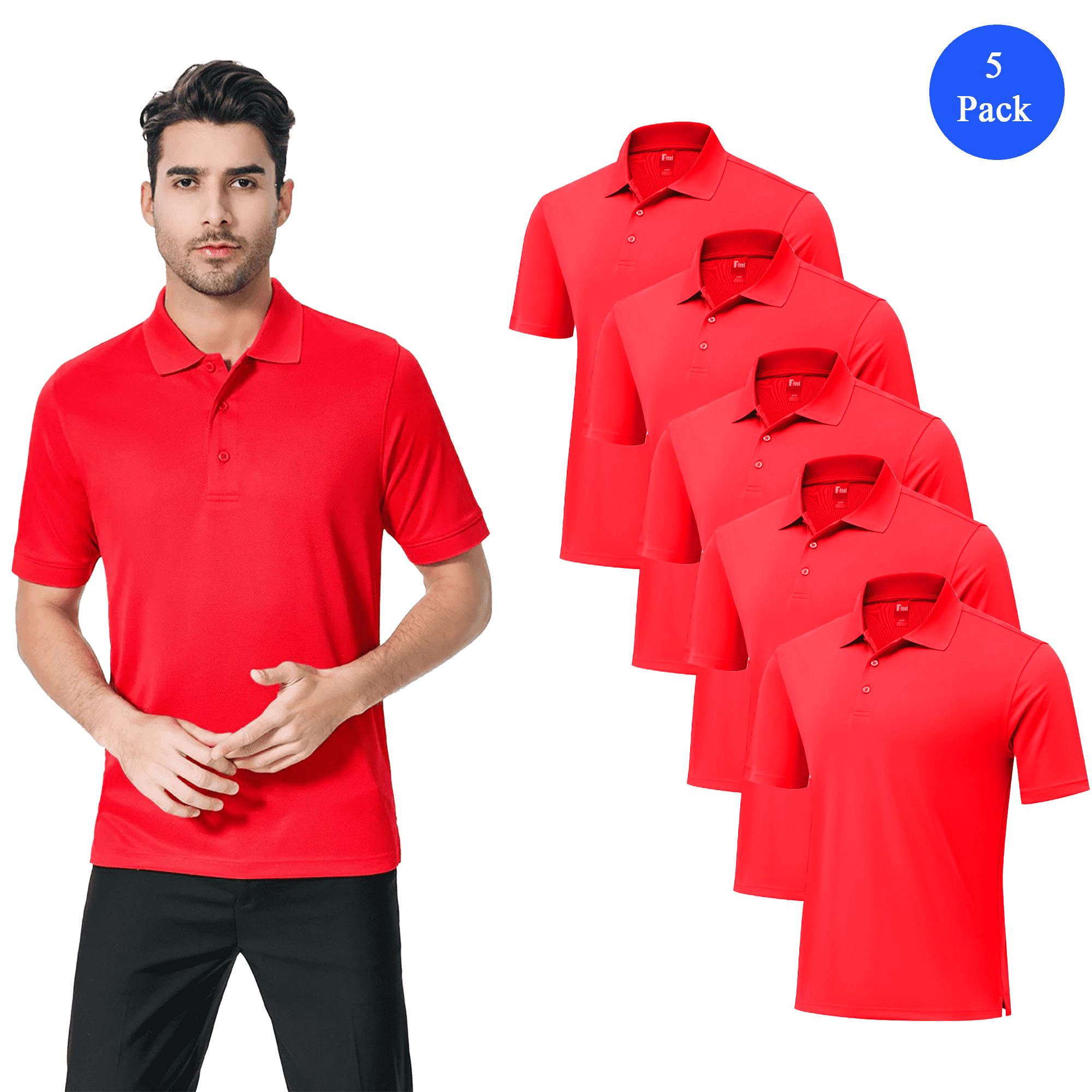【Good Enough】red polo shirt ZCFZJW Men's Button up Polo Shirt Loose Lightweight Casual