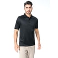 thumbnail image 1 of Zfeel Men’s Polo Shirt Polo Collar and Performance Easy Care Short Sleeve Solid Shirt Color Black, 5XL, 1 of 7