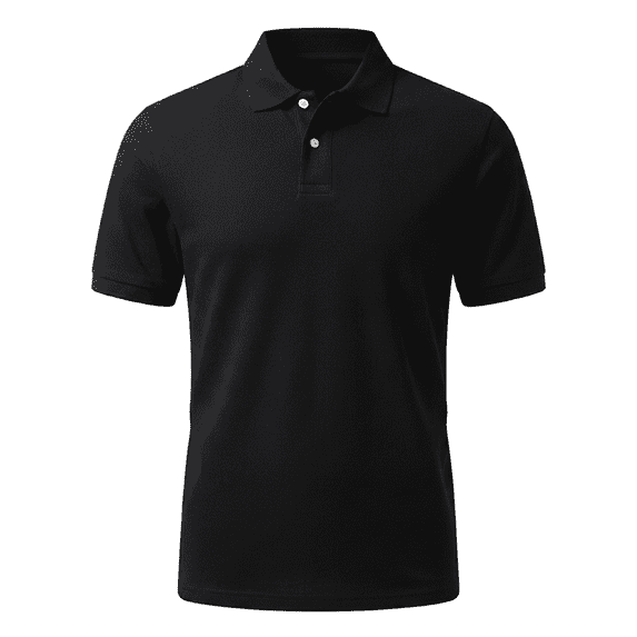 Zfeel Men's Short Sleeve Polo Shirt, Poly/cotton Blend Black Polos, 4XL