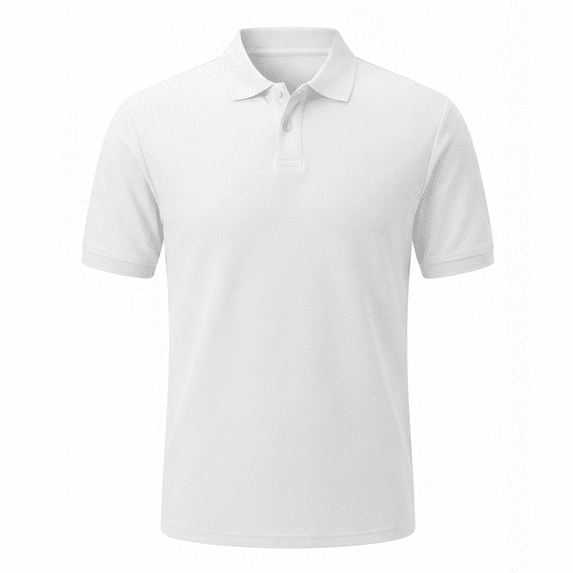 Zfeel Men's Short Sleeve Polo Shirt, Poly/cotton Blend White Polos, 5XL