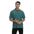 thumbnail image 1 of Zfeel Men's Stretch Polo Shirt Z7739, Polo for Men's, Smooth Nylon-Spandex, Snap Buttons, Forest Green, M, 1 of 5